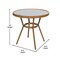 Merrick Lane Sacha Bistro Style Table with Glass Top, PE Rattan, 4 Stack Chairs, and Bamboo Finished Metal Frame for Indoor/Outdoor Use